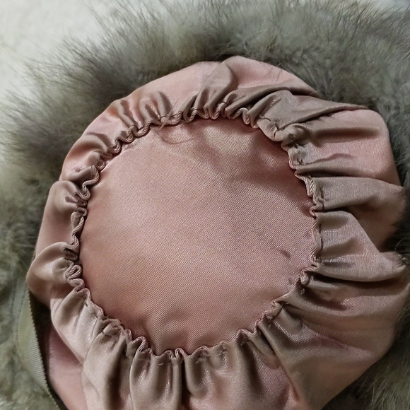 Vintage 1950's Grey Fur Mink Cloche Bucket Hat - Picture 6 of 8